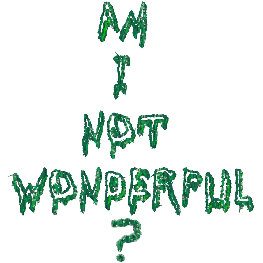 Am I Not Wonderful? Gross Font