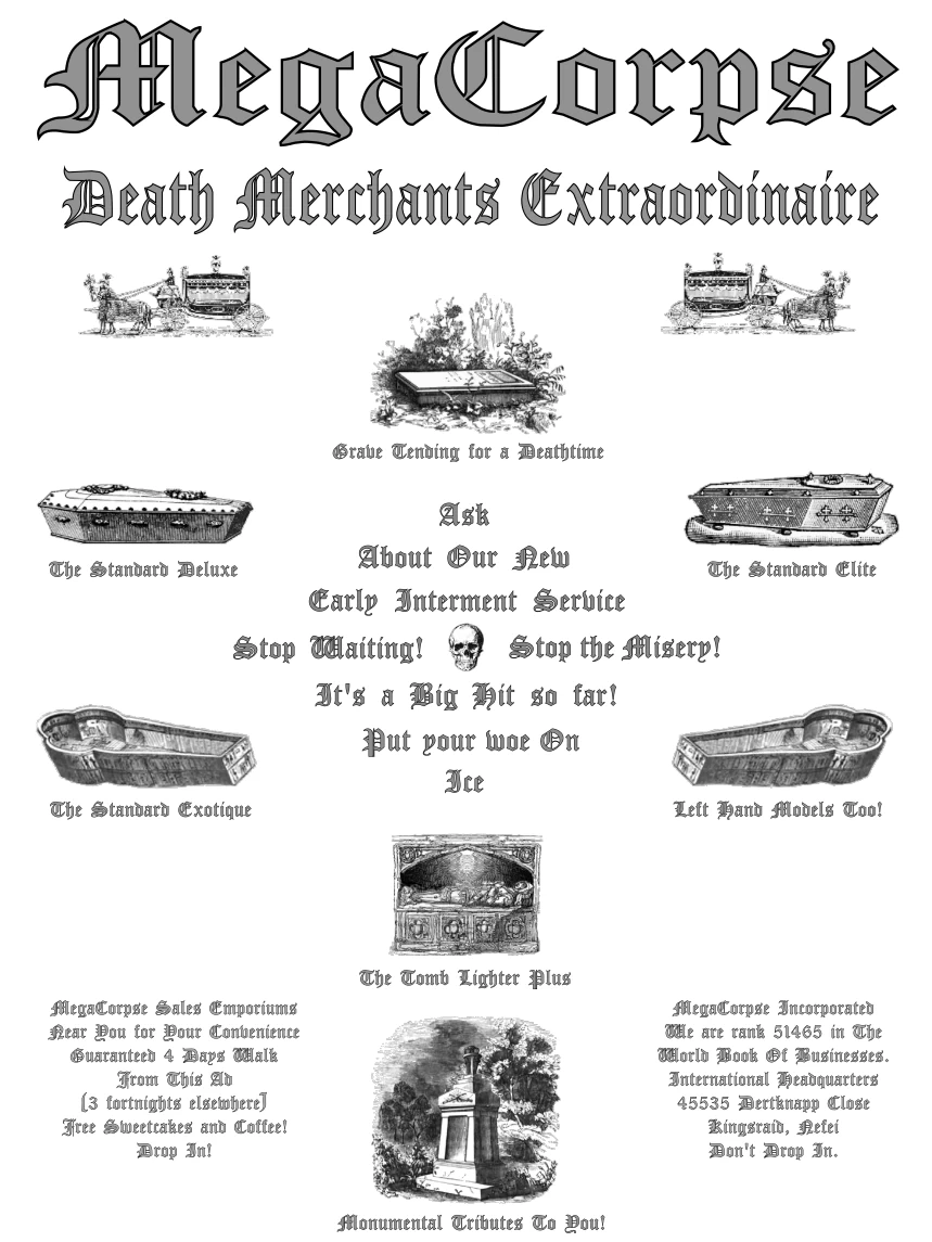 MegaCorpse Grey Handbill